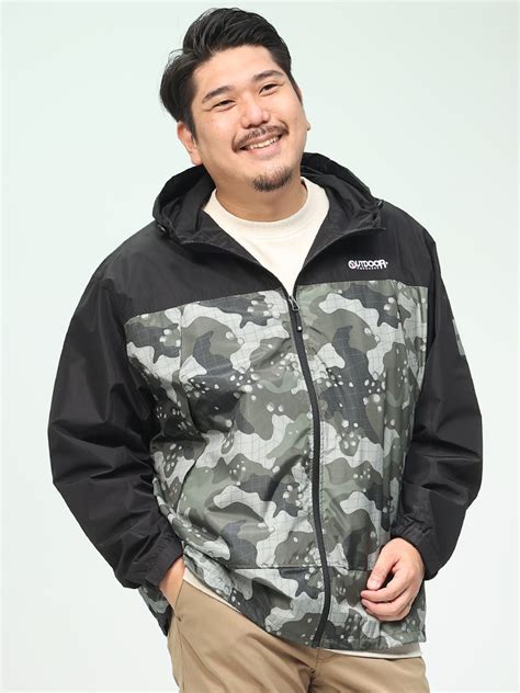 裏メッシュ 撥水 迷彩 フルジップ パーカー Outdoor Products アウトドアプロダクツ 大きいサイズ 大きいサイズの服