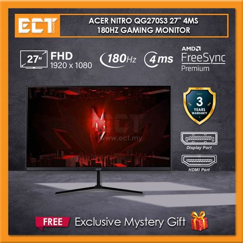 Acer Nitro Qg S Fhd X Ms Hz Gaming Monitor Dp