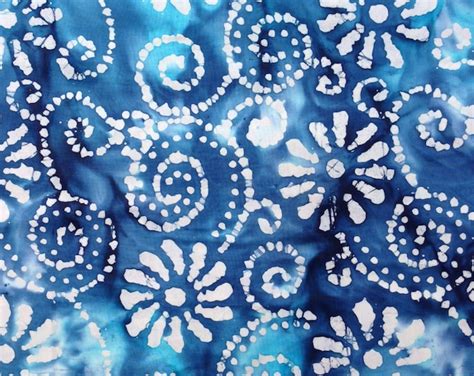 Dblue Batik Fabric By The Yard Blue Batik By The Yard Turquoise Batik Aqua Batik Blue And White