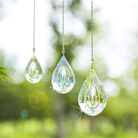 Crystal Colorful Lamp Prisms Pendantglass Loquat Shape Chandelier