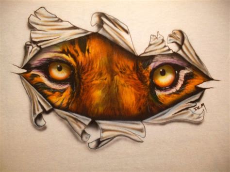 Tiger Eyes T Shirt Airbrushed Freehand By Master Artist Dapper Dan