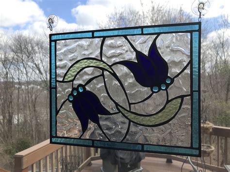 Stained Glass Morning Glory Flowers Etsy Morning Glory Flowers Stained Glass Stained Glass