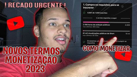 COMO MONETIZAR O CANAL DO YOUTUBE 2023 PASSO A PASSO YouTube