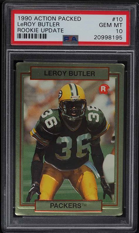 1990 Action Packed Update Leroy Butler ROOKIE RC 10 PSA 10 GEM MINT