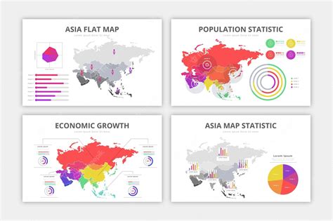 Premium Vector | Flat asia map infographic