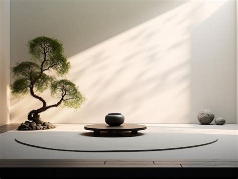 Premium AI Image | Capture the tranquility of a zen garden with minimalist design and serene ...