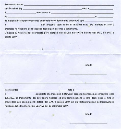 certificato per idoneità al lavoro