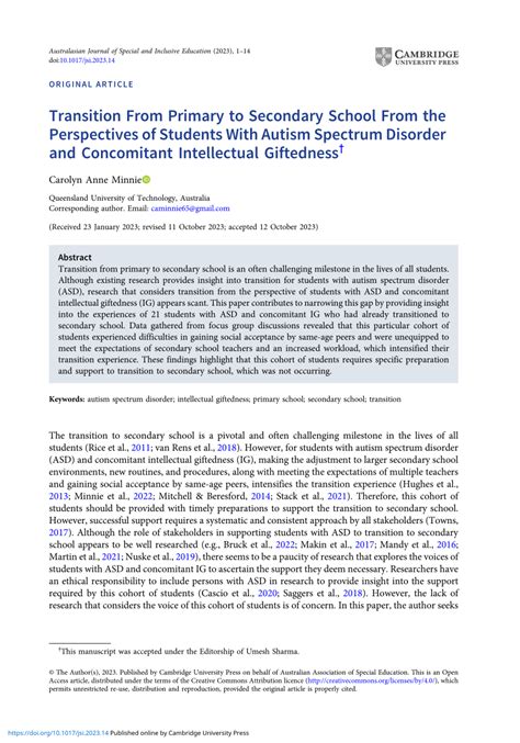 PDF Transition From Primary To Secondary School From The Perspectives