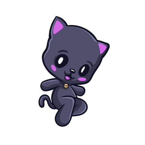 Premium Vector Kitty Cat Black Mascot Ilustration