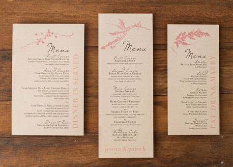 Ivory Romance Blush Customizable Flat Rustic Burlap Wedding Menus