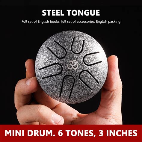 Ethereal Drum 3 Inch 6 Tone Mini Hand Pan Tongue Drum With Drumsticks