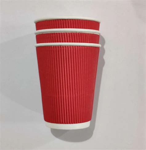 Packet Size 25 Pcs Per Packet Maroon 250ml Ripple Red Paper Cup Size