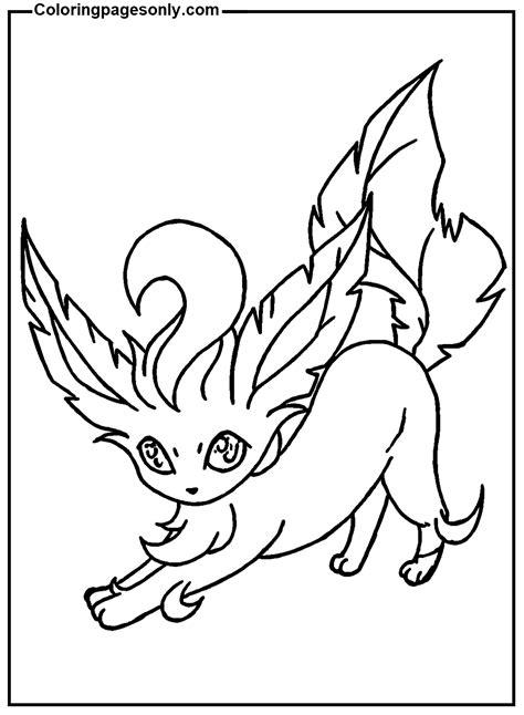 Leafeon Coloring Pages Coloringpagesonly