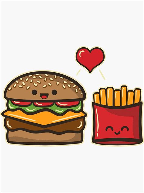 Hamburger And Fries Cartoon