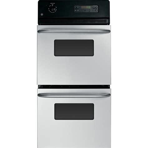 Shop Ge Self Cleaning Double Electric Wall Oven Stainless Steel Common 24 In Actual 2375