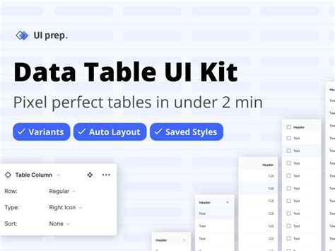 Ui Prep Data Tables 40 Free Figma Resource Figma Elements