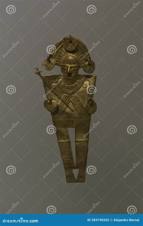 Ancient Muisca Culture Small Cacique Golden Piece Editorial Photography