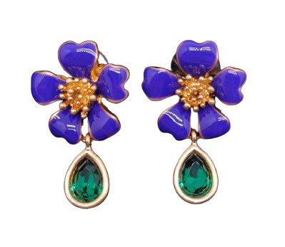 Oscar De La Renta Enamel Flower Boucles D Oreilles Catawiki