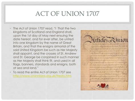 PPT - The Act OF UNION 1707 PowerPoint Presentation, free download - ID ...