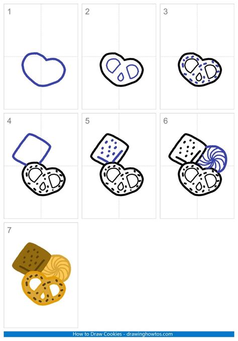 How to Draw Cookies - Step by Step Easy Drawing Guides - Drawing Howtos