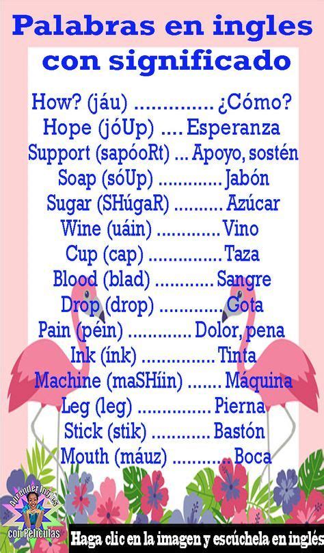 Pin by Maria Gomez Montemayor on INGLÉS Spanish words for beginners