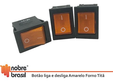 Botao Liga Desliga Polos Amarelo A P Forno Titan Mercado Livre