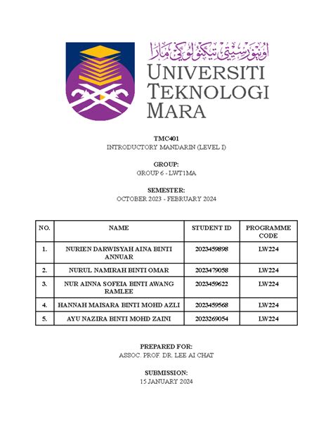 Skrip ROLE PLAY Projek Bahasa TMC401 Introductory Mandarin Level 1