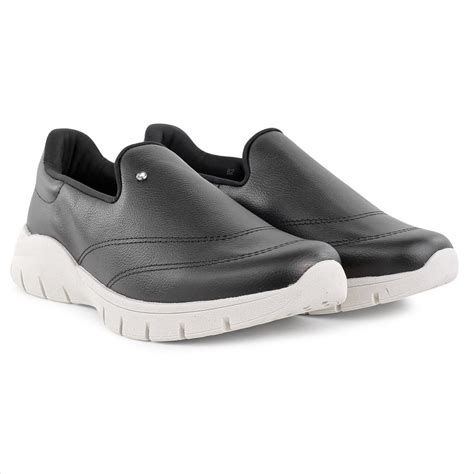 Tenis Slip On Feminino Preto - Tênis Usaflex Básico Slip On Feminino Preto