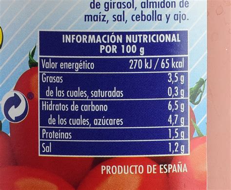 Valor Nutricional De Hacendado Mercadona Tomate Frito Sin AzÚcares