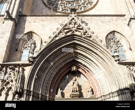 Facade of Basilica de Santa Maria del Mar in the Gothic Quarter of Barcelona Spain Stock Photo ...