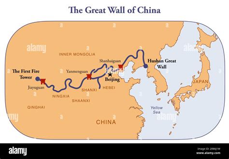 Detailed map of the Great Wall of China Stock Photo - Alamy