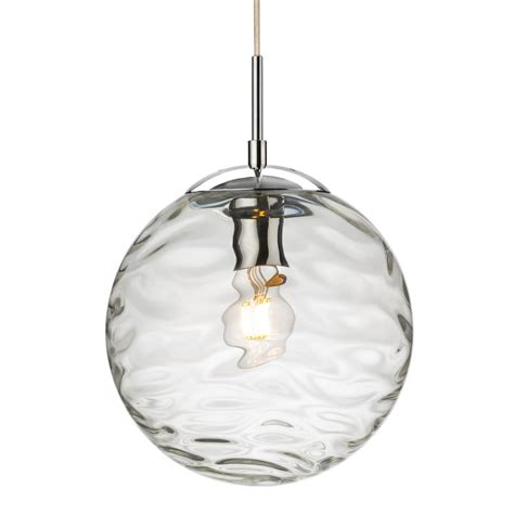 Firstlight Mercury Chrome Pendant Light With Wave Clear Glass Fitting And Style From Dusk