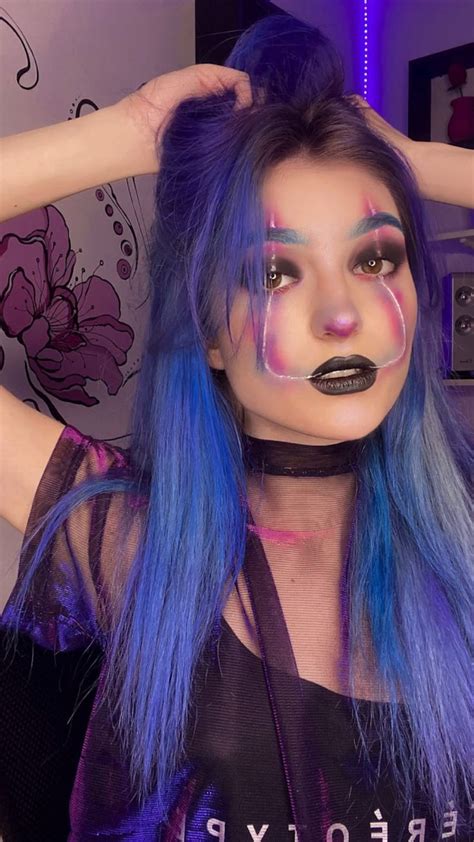 Galaxy And Neon Clown Makeup 🔮 Clown Makeup Pastel Goth Makeup Halloween Makeup