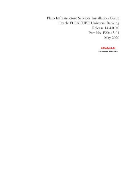 Pdf Plato Infrastructure Services Installation Guide Oracle Flexcube