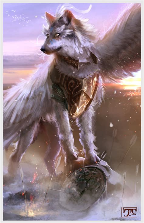 Fantasy Wolves With Wings