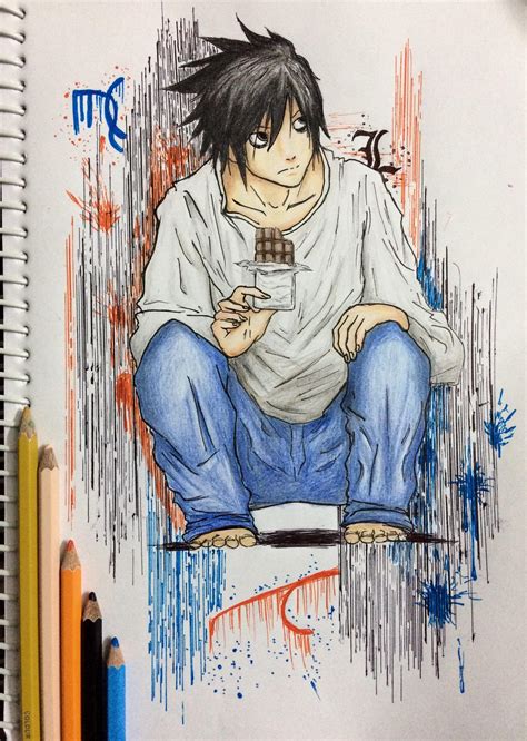 Made a fan art of L : deathnote