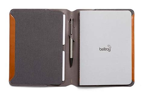 Bellroy Leather Notebook Cover With Extra Pockets And Pen Holder