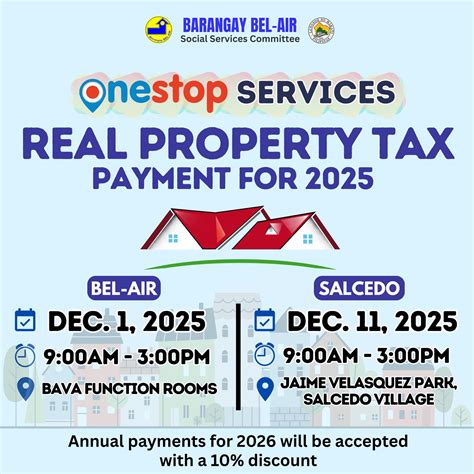 REAL Property Tax Payment for 2025 & Advance for 2026 – Barangay Bel-Air