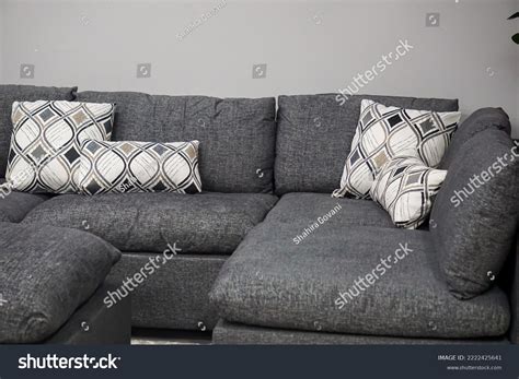 Corner Sofa Sectional Dark Grey Family Stock Photo 2222425641 ...