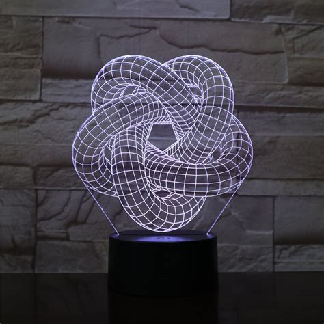 Abstract Twining Knot 3d Illusion Lamp