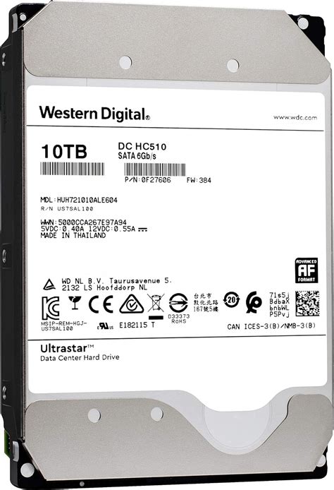 Amazon Co Jp HGST WD Ultrastar DC HC510 10TB 7200 RPM SATA 6Gb S 3 5