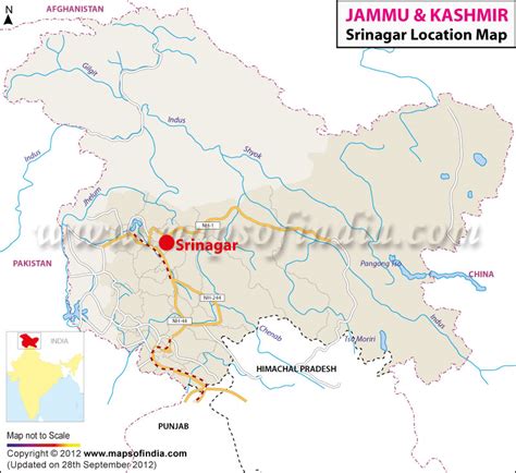 Srinagar On India Map - Birdie Sharline