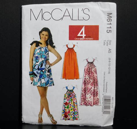 Misses Bare Shoulder Dress In 3 Lengths Mccalls Easy Sewing Etsy In