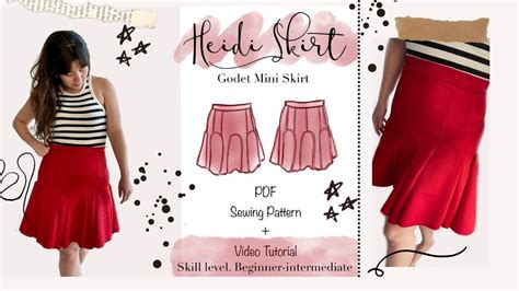 Mini Skirt With Flared Godets Pdf Pattern Download Sewing Tutorial Youtube