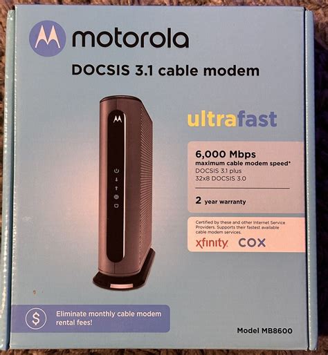 Motorola Docsis 3 1 Plus 32x8 Cable Modem Model Mb8600 6 000 Mbps Used As Is Ebay