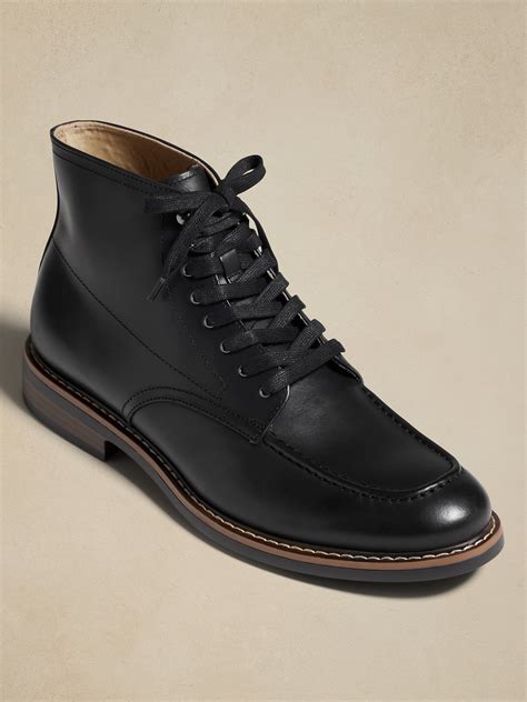 Leather Moc Toe Boot Banana Republic Factory