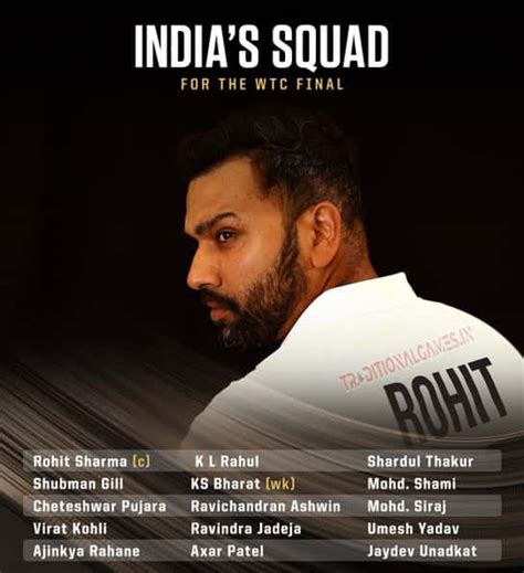 India Squad For Icc World Test Championship Final Icc Wtc Final