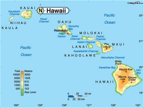 Hawaii Karte Vereinigte Staaten