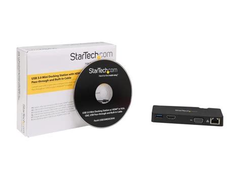 StarTech USB3SMDOCKHV Travel Docking Station For Laptops HDMI Or