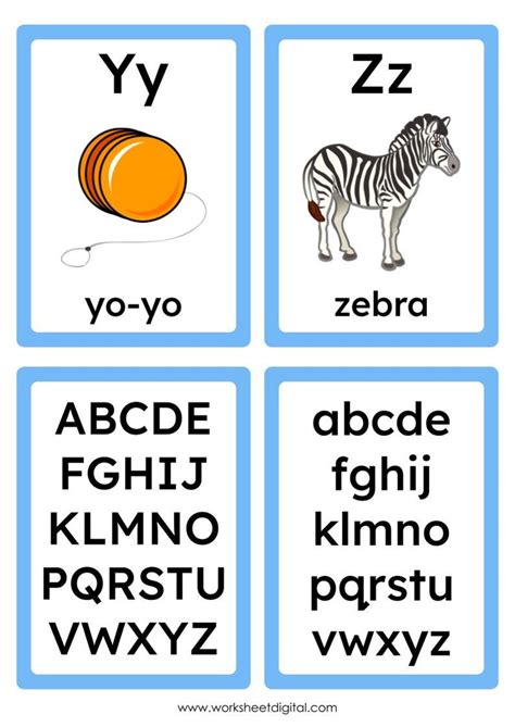 26 Printable Alphabet Flash Cards Abc Printable Picture Flashcards For Kindergarten Preschool